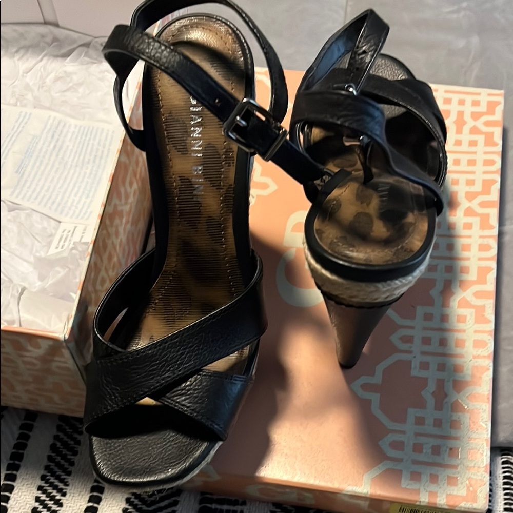 Giani Bernini Black High Heel Sandals with Straps
